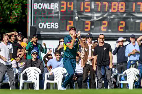 Scotland Vs Australia, 1st T20I: Xavier Bartlett of Australia makes a catch